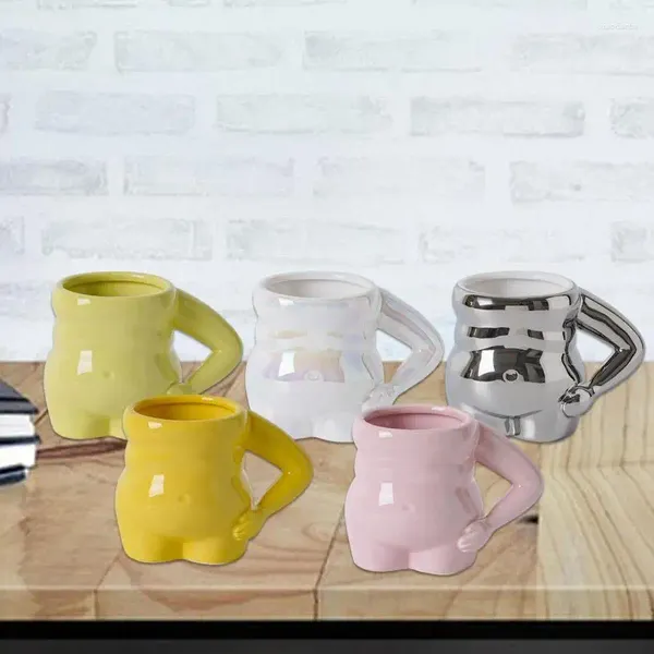 Tasses en porcelaine tasses à café de dessins dessinés à la main conception de lait de lait de lait de lait lisses lisses pour le bureau à domicile