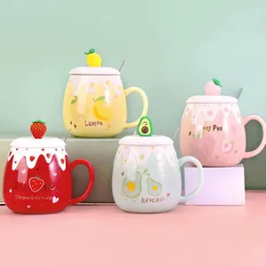 Tasses en porcelaine fruits Design mignon tasse à café lait bureau poignée tasse d'eau ménage cuisine Drinkware 450ml