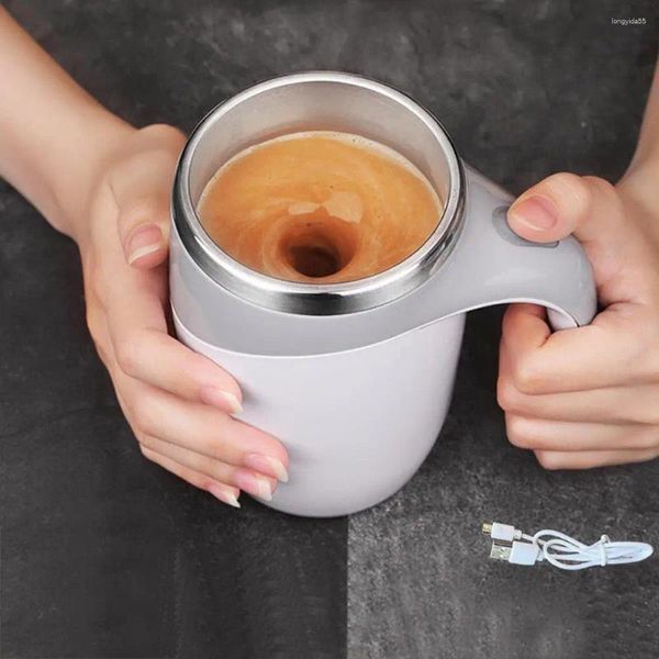 Tasses portables automatiquement magnétique rechargeable tasse de café rechargeable 304 tasse de mélange électrique en acier inoxydable