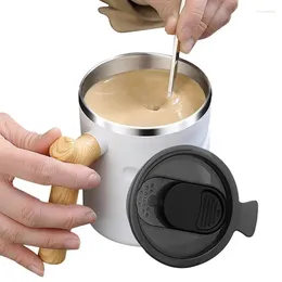 Tasses Tasse à café de voyage portable anti-déversement 17oz 316 gobelet isolé en acier inoxydable avec couvercle cuillère pliable base amovible