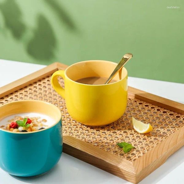 Tasses Pot ventre lait tasse grande capacité avoine petit déjeuner ménage soupe bol créatif en céramique tasse outils à boire