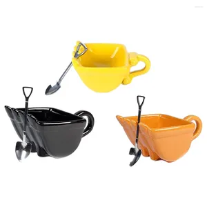 Tasses pratiques pelle seau tasse tasse à café pour café Restaurant ABS plastique accessoires de cuisine jaune Orange noir