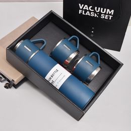 Mokken Premium Relatiegeschenken Set RVS Geïsoleerde Beker Dubbeldeks Vacuüm Draagbare Waterfles Mok Auto Thermos Koffie 230927