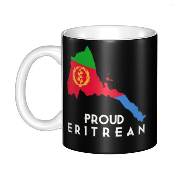 Tazas Orgullosa bandera de Eritrea Café DIY Taza de cerámica personalizada Regalo creativo Hombres Mujeres Trabajo al aire libre Tazas de camping