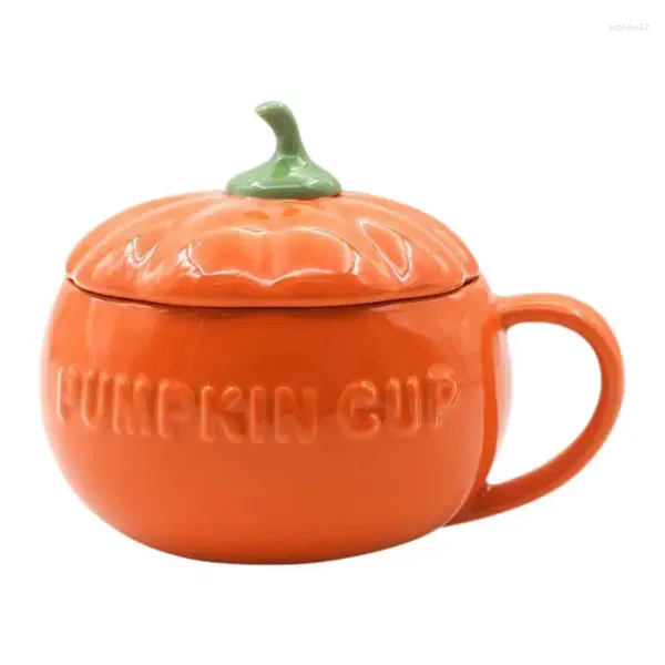 Tasses Pumpkin Creative Water tasse céramique avec couvercle un petit déjeuner exquis avoine à thèmes à chaleur