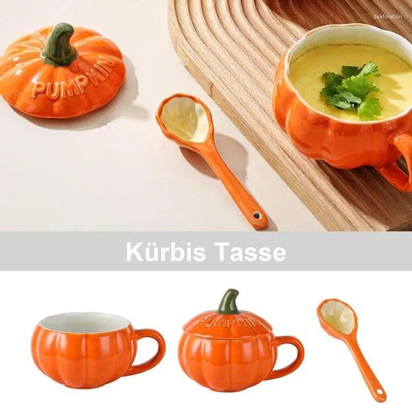 Tasses Pumpkin tasse pour enfants portables mignonnes tasse de café en forme réutilisable décoratif mil tasses halloween thème gamin outil de consommation