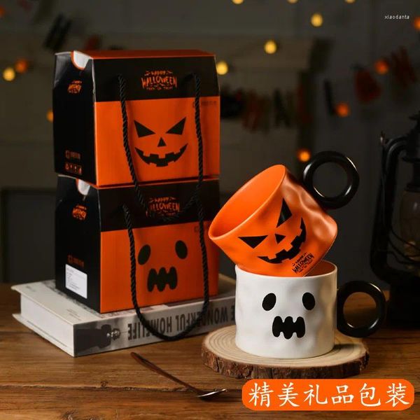 Tasses Pumpkin Cup Halloween Top Cade Gift Juice Coffee Set Fun Ceramics for Amid Kids