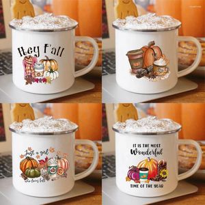 Tasses citrouille boisson café tasse Thanksgiving émail chocolat lait poignée tasses ferme fête cadeaux pour famille ami amant