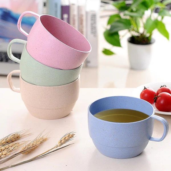 Tazas Taza de café de oficina de color puro Tazas de enjuague bucal ecológicas Vaso de té de leche de paja de trigo Los accesorios de cocina adecuados