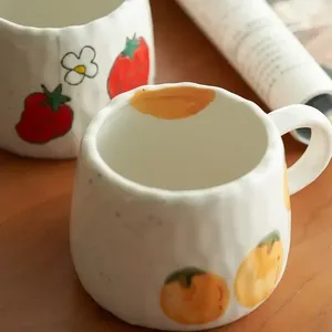 Tazas Chica resistente Agua linda Delicada y desayuno Hermosa taza de alta temperatura Café Leche Taza de cerámica de dibujos animados