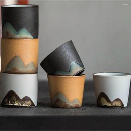 Mokken Retro Coffee Cup Office Water filter thee mok keramisch handgeschilderde bergvormig verjaardagscadeau