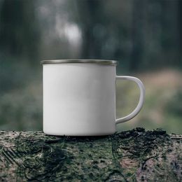 Mokken Retro Wit Emaille Koffiekopje Outdoor Camping Vreugdevuur Drinkmokken Creatieve Handige Reisbekers Uitgelicht Creatieve Geschenken Mok R230713
