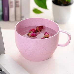 Tazas reutilizables eco amigable fibra de trigo de plástico taza de café de paja linda cafetería