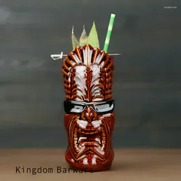 Tazas Rock Gangs Taza Tiki de cerámica Hawaii Copa de cóctel Cerveza Bebida