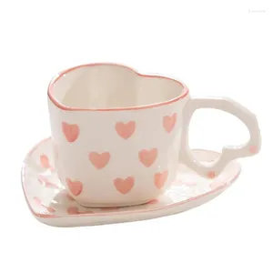 Tasses à thé au Design romantique, 250ml, ensembles de café de saint-valentin, en forme de cœur coloré, tasse à thé en céramique mignonne