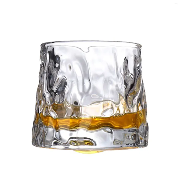 Tasses Rotation Discompression Crystal Glass Whisky Style Glassecare Sugraphe Coffee tasse grande et Saucer Fall Set de 4