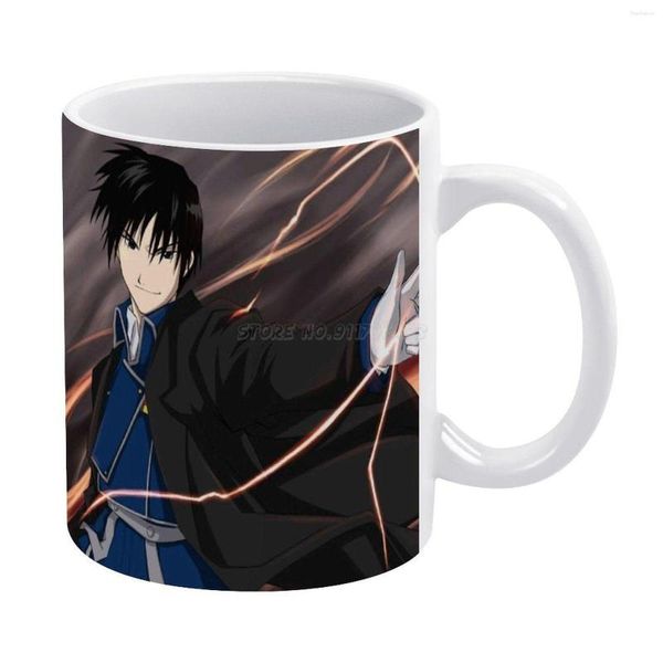 Tasses Roy White Mug Café 330ml Céramique Tasses à thé au lait et cadeau de voyage pour les amis Fullmetal Alchemist Alphonse Elric Ed