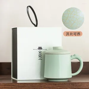 Tasses Ruiyao Tea Séparation Mug Office en céramique Cover Personal Water Cup Gift Sett