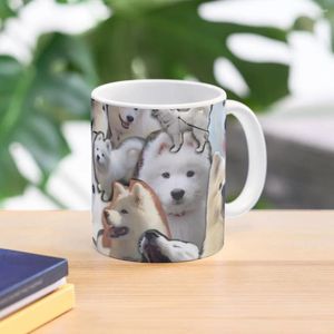 Mokken Samojeed Collage (cloudthesamoyed) Koffiemok Ontbijt Koffiekopjes Toerist Keramiek