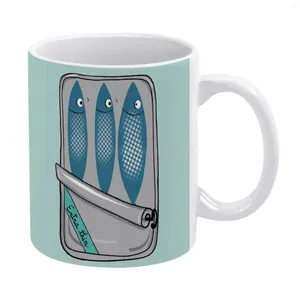 Mokken sardines witte mug koffie meisje cadeau thee melk beker frankrijk Frans thefrenchgirl fransgirl food blauwe kinderen