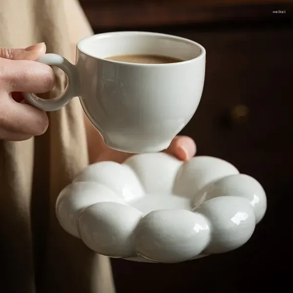 Tasses Saucer Set Ceramic Water Cup Home Afternoon TEA TEAT Latte Minimalist Design Coffee