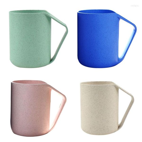 Juego de tazas de 1 4 colores, taza de plástico Biodegradable de paja de trigo saludable ecológica para cocina, agua, café, leche, jugo, té