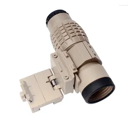 Mokken zicht 3x vergrootglas scope compacte bezienswaardigheden met flip -up deksel fit voor 20 mm spoorbevestigingspeelgoed Telescoop