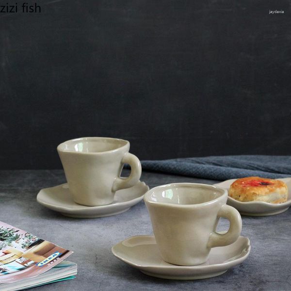 Tasses Simple en céramique thé café couleur unie créative tasses à lait maison bureau Drinkware tasse tasse soucoupes accessoires