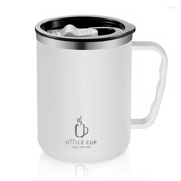 Tasses de bureau simple tasse de nourriture alimentaire silicone scellant rin 304 doublure en acier inoxydable durable avec une bonne beauté tasse de café en gros