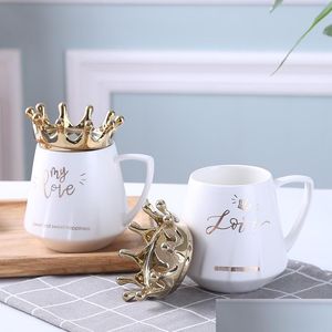 Mokken eenvoud mok kroon originaliteit keramische beugel drinkgereedschappen mode accessoires cup vrouw man tumbler 10 2nx k2 drop leveren dhpt4