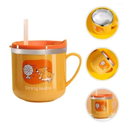 Tasses tasses gobeurs pour tout-petits tasses de dessin animé lait avec couverture pour enfants maison 316 doublure en acier inoxydable enfants
