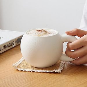 Mokken Kleine gekonfijte kalebas vetgreep koffiebekers grote oren paar cadeau matte matte mannen mug thee cup keramisch gepersonaliseerde geschenken