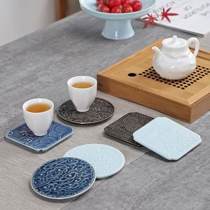 Tazas Pequeñas Tazas De Té De Cerámica Juego De Ceremonia De Soporte Olla De Aislamiento Estera De Comedor Utensilios De Estilo Chino Posavasos