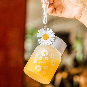 Tasses petites marguerites mignonnes beaux verre givré en été créatif jolie bouteille d'eau mine de femmes
