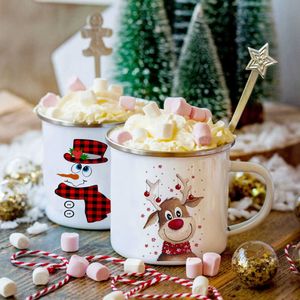 Mokken Snowman Deer Print Email Coffee Kerstcadeaus Nieuwjaar feest Wijnbier Juice Drink Tea Cups Mug Home Kitchen Drinkware Y2210