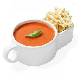 Tasses bol à soupe et à craquelins, tasse en céramique sans micro-ondes, assiette à sandwich aux céréales, petit déjeuner, légumes, collation, tasse à tremper pour