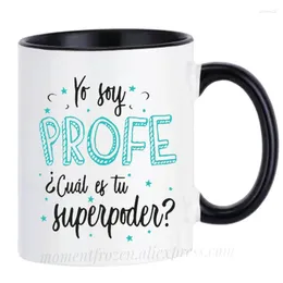 Tasses d'espagnol tasses de professeur de café