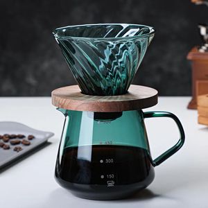 Mokken Gespecialiseerde Coffeeware Kit Giet over koffie Glazen deelpot voor overdruppelaar Filterbekerset Barista-accessoires 231201