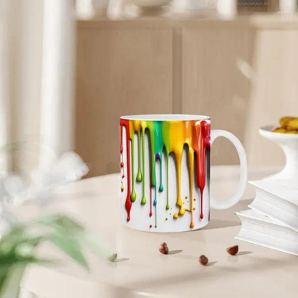 Tasses Splash Ink tasse à lait en céramique avec conception visuelle 3D tasses à café créatives fournitures à boire ménage