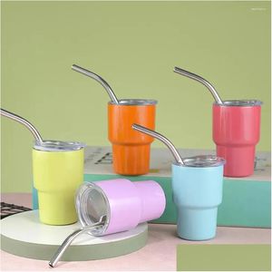 Tazas St Cup para bebidas de café helado Versátil 60 ml de acero inoxidable con tapa Minimalista Cócteles de agua antioxidantes Entrega de entrega Hom OT1GF