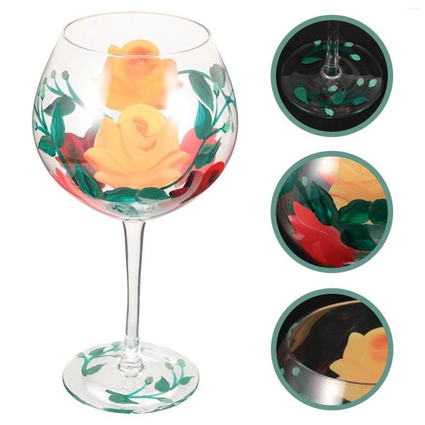 Tasses en vitrail peint cadeau féminin verres de verre fleur fleur ballon ballon fille anniversaire gobeurs