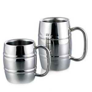 Mugs roestvrij stalen bier mok dubbele muur anti -brandende grote grip koffie mok creatief metalen watersap wijn beker voor thuisrestaurant 230811