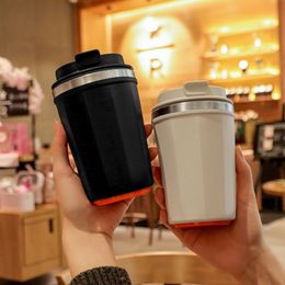 Canecas de aço inoxidável copo de café dupla camada isolamento de vácuo caneca de escritório ao ar livre portátil carro copos de água moda 230927