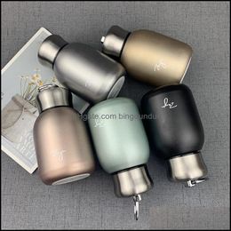 Tasses en acier inoxydable givré insé tasse à café Chubby Ding Portable thé créatif Pot ventre garçons filles cadeau livraison directe maison Garde Dht9a