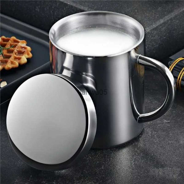 Tazas Taza de acero inoxidable Taza Termo anti-escaldado de doble capa con labio Café Té Leche Cerveza Botella de agua Oficina Uso en el hogar 2024L2402