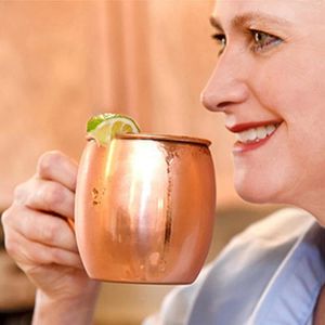 Tasses Tasse en acier inoxydable martelé Moscou Mule cuivre-plaqué lisse bière tambour style garder au frais en été Drinkware