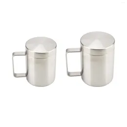 Tasses en acier inoxydable Tasse portable avec couvercle de voyage à thé de lait à double couche isolée pour le restaurant du bar de bureau