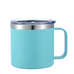 Tasses tasse à café imprimé en acier inoxydable avec poignée à double mur doublé tasse à vide