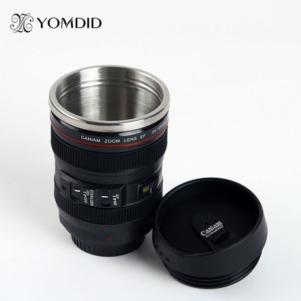 Tasses en acier inoxydable appareil photo reflex EF24105mm café lentille tasse 1 1 échelle caniam tasse à café cadeau créatif 221122