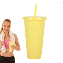 Mokken Straw cup lovertjes glitter kleurrijke eenvoudige sap mok wasbaar plastic draagbare drinkware koffie buitenbenodigdheden